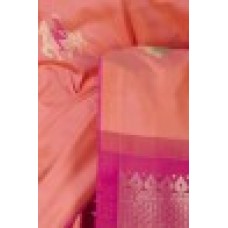 MSU Peach Pink Kanchipuram Silk Saree [एम् एस् यु पाटल काञ्चीपुरं कौशेय शाटिका]